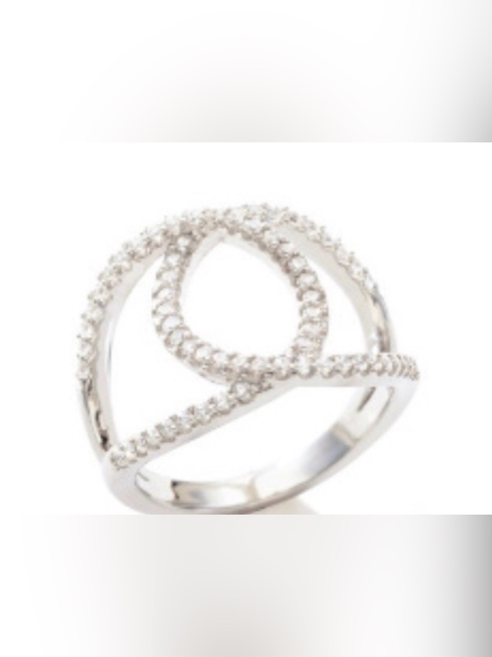 Touchstone Alliance Ring size 7 sterling silver white Swarovski zirconia BNIB